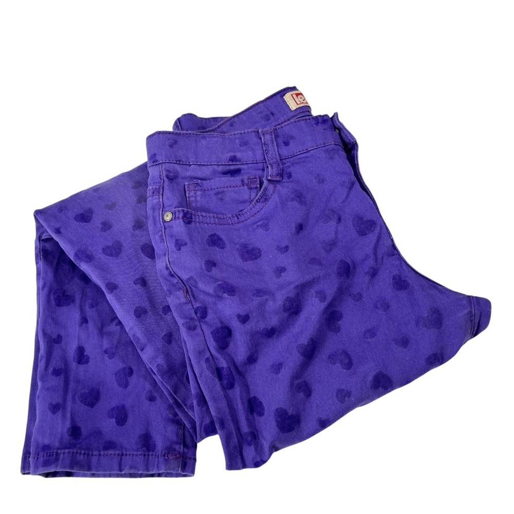 Lei 14 Regular Purple Heart Print Kate Lowrise Skinny Jeans Kidcore Y2K